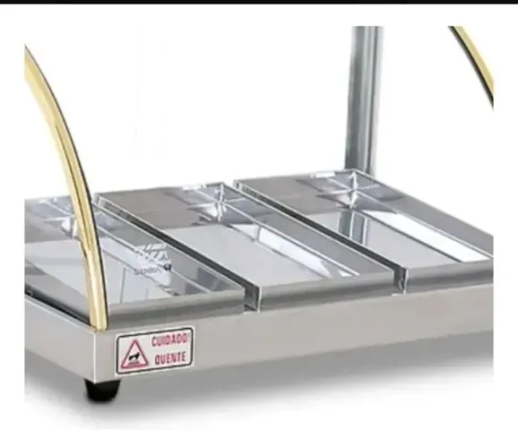 Vitrine curva tita 3w 3 bandejas Com termostado e vidro temperado 220v