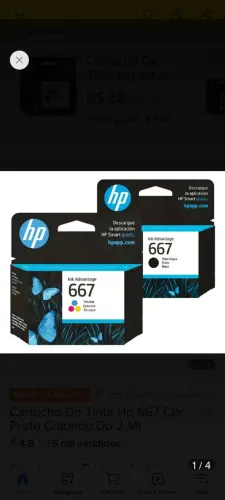 Cartucho De Tinta Hp 667 Cor Preto e Colorido