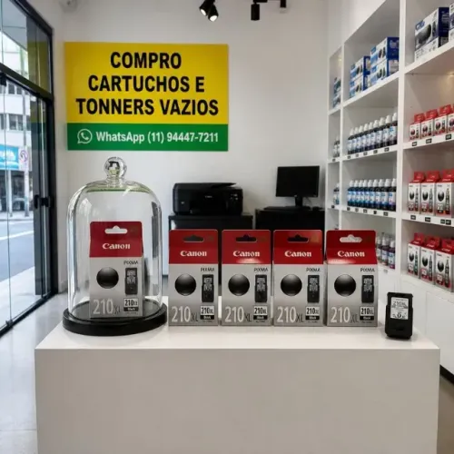 Cartucho de tinta para impressora Canon, modelo PG-210, Preto
