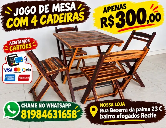 Conjunto de mesas dobráveis