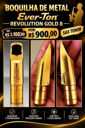Boquilha Ever-Ton Revolution Gold 8 Sax Tenor