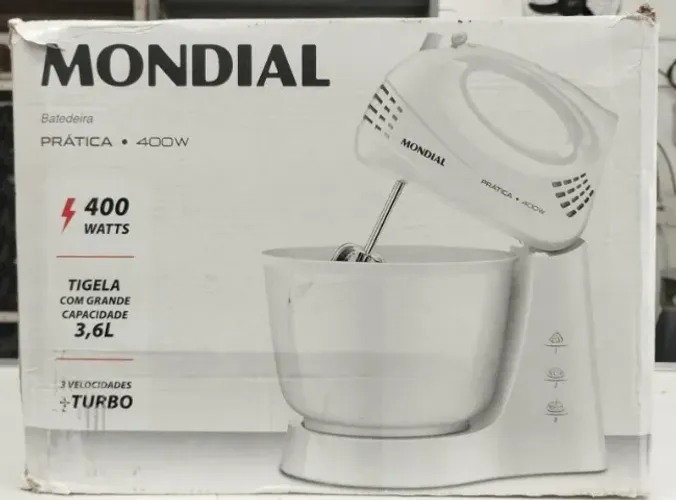 Batedeira Mondial Prática B-44 400W 220V Branca - 3 Velocidades