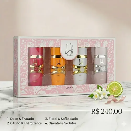 Kit perfumes em miniatura Yara