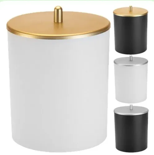 Lixeira de Cozinha Escritório Banheiro 5L Tampa Tipo Inox Preta