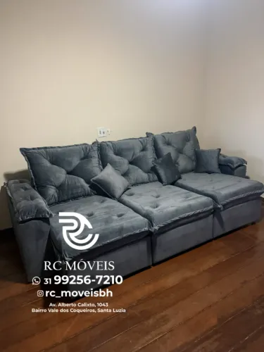 Sofá Londres 3 Módulos Retrátil e Reclinável 2,70m - Conforto Premium