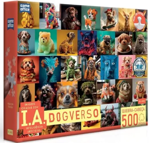 KIT 2 QUEBRA CABEÇAS GATO E DOGVERSO 500 PEÇAS CADA