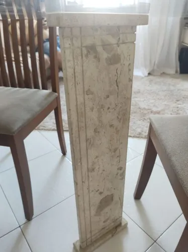 Par Base de Mesa ou Aparador em Pedra Bege Bahia - 80 cm de Altura