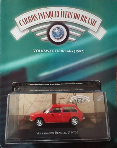 Miniatura Volkswagen Brasília + encarte Carros Inesquecíveis do Brasil 