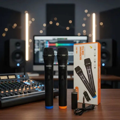 Microfone sem fio profissional - 2 unidades disponíveis - entrega grátis