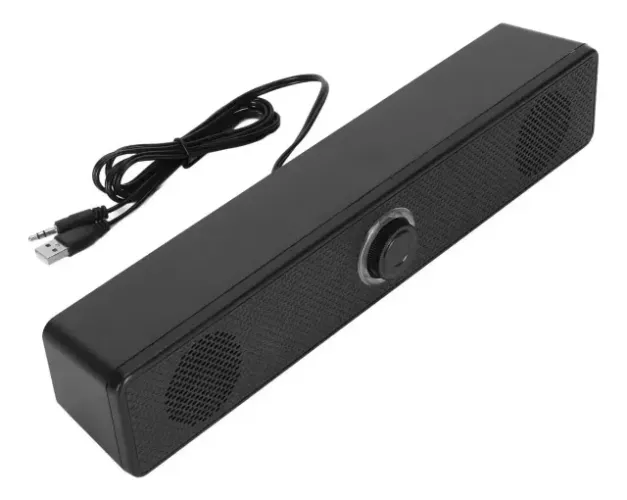 Caixa De Som Pc Tv Celular P2 E Usb Plug & Play Cor Preto