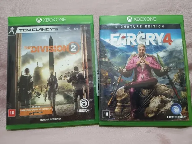 Jogos Xbox one Far Cry 4 e The Division 2.