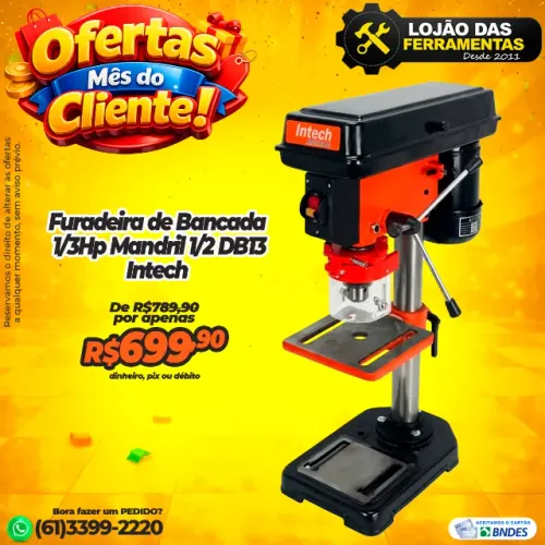 Furadeira de Bancada 1/3 HP DB13 Intech