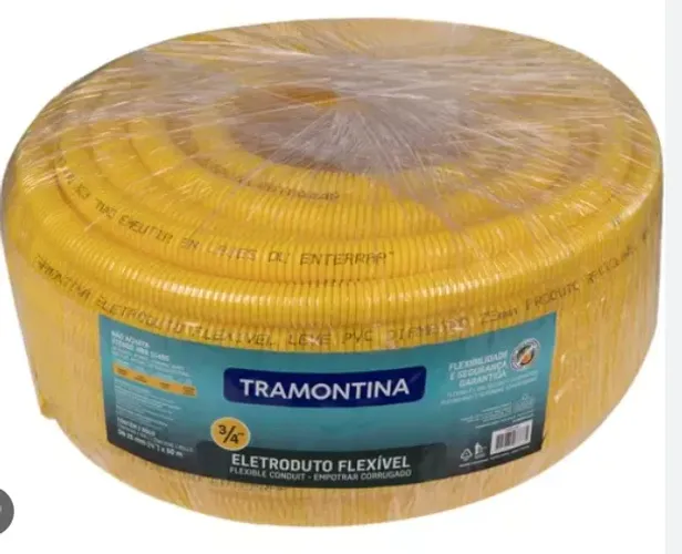Eletroduto Flexível Corrugado Tramontina DN 25 mm 3/4" x 50 Metros  