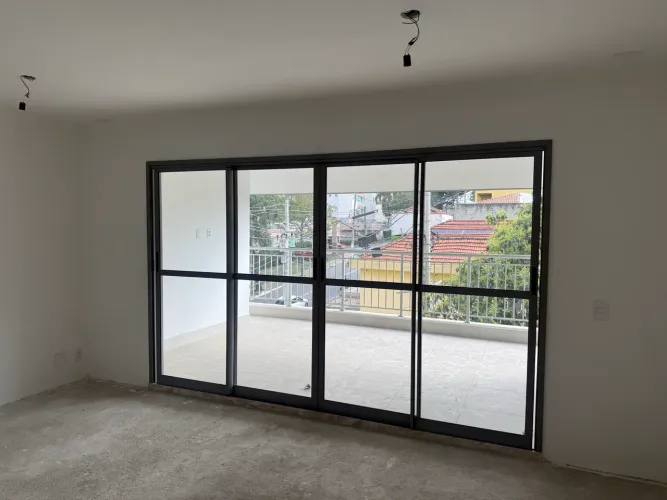 Porta-balcão de alumínio preto com vidro - excelente estado