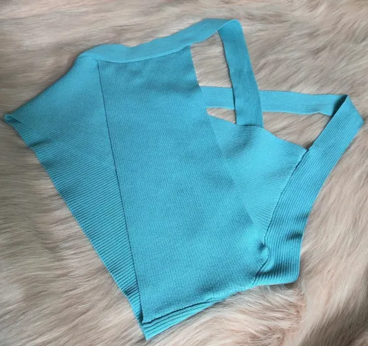 Cropped zara azul Turquesa