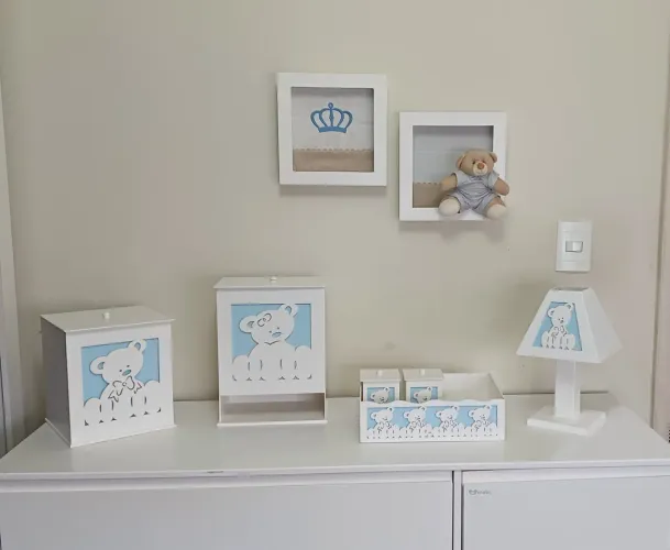 Kit higiene + decoração quarto bebê menino