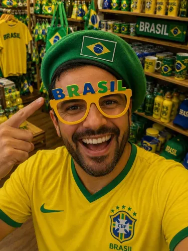 Óculos Brasil Torcedor Copa do Mundo Festa Jogo Seleção Brasileira