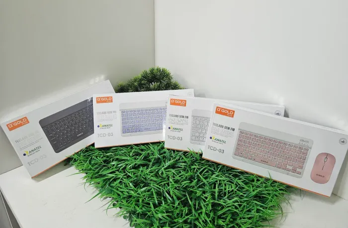 Kit Teclado e Mouse Bluetooth para Tablet/PC.