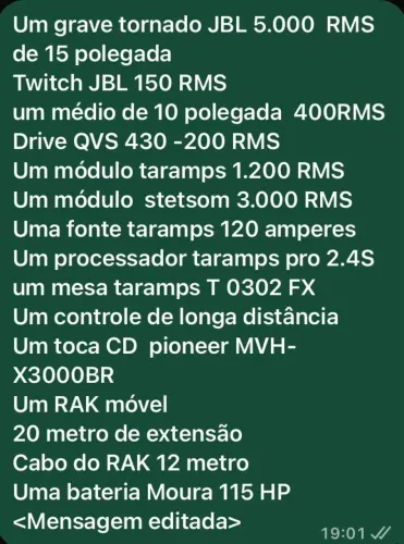 Para quem quer um som de qualidade chegou a hora menor preço r$ 4.500 aceito oferta