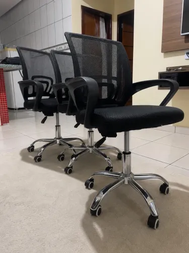 Conjunto 3 Cadeira De Escritorio Diretor Office Tela Tecido 