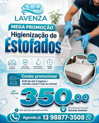 LIMPEZA DE SOFÁ E COLCHÃO 