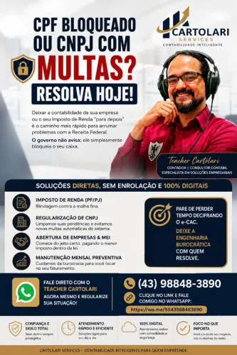 Regularização de CPF/CNPJ e Imposto de Renda - Cartolari Services