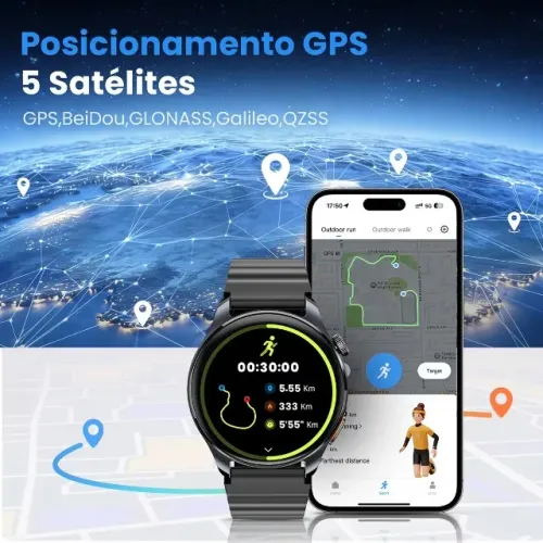 Smartwatch Haylou Watch 4S GPS com tela AMOLED