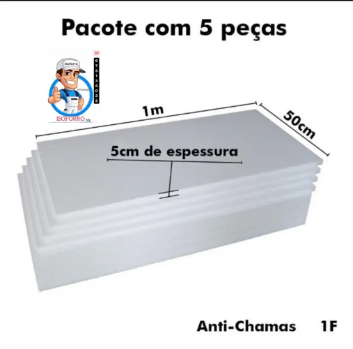 PLACAS DE ISOPOR 50mm eps - ANTI CHAMAS 