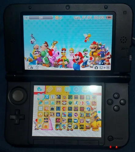 Nintendo 3DS Desbloqueado + Caixa + Manual e Guias Rapidos + Cartas ARCARDS + Muitos Jogos