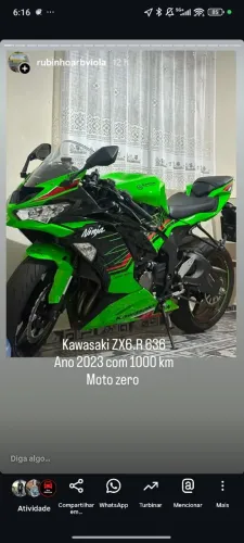 Kawasaki ZX6 636 2023 com 1.000 KM