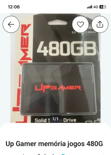 UP Gamer memória jogos 480Gb