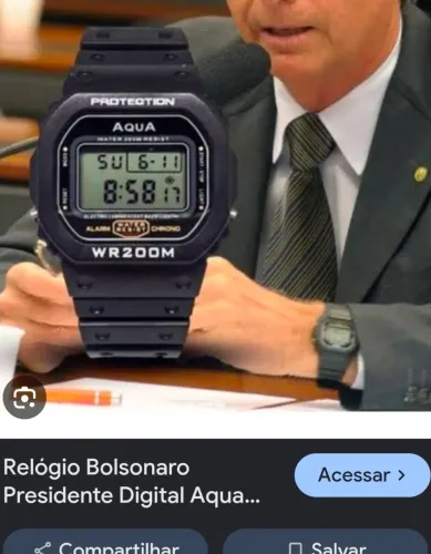 Relógio masculino digital Aqua GP477 original preto - icônico usado pelo ex-presidente