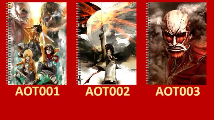 Caderno Personalizado 1 Matéria Attack on Titan