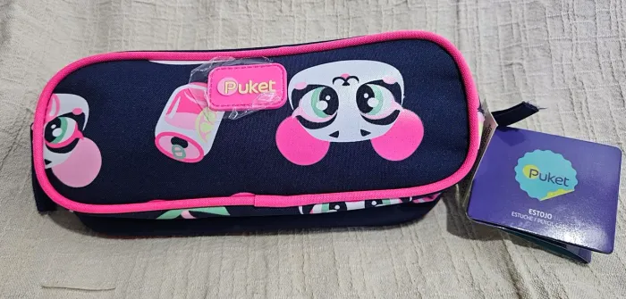 Estojo Duplo Panda Miami Puket Cor Azul- marinho