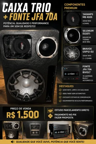 Caixa trio porta mala