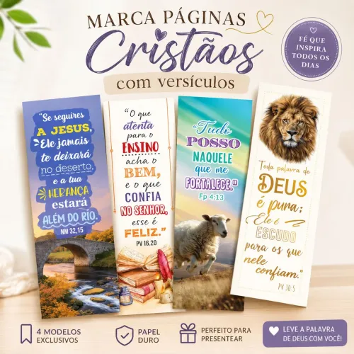 100 unidades Marca Páginas Cristão