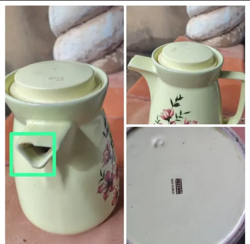bule de chá antigo de porcelana da marca Pozzani.
