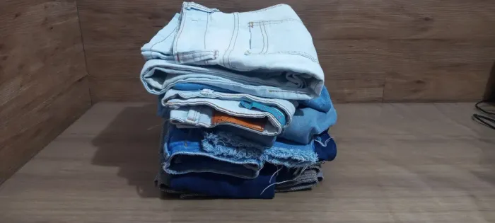 Lote 10 Peças Jeans Para Artesanato / Upcycling Retalhos