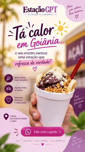 Barraca de Açaí e Sorvete para Festas e Eventos - *