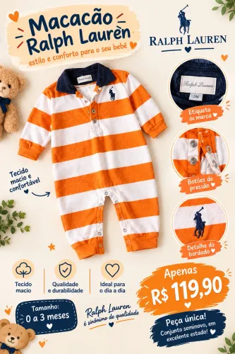 Macacão infantil Seminovo - Ralph Lauren