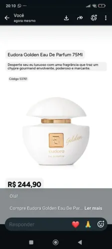 Perfume EDP Golden Eudora novo
