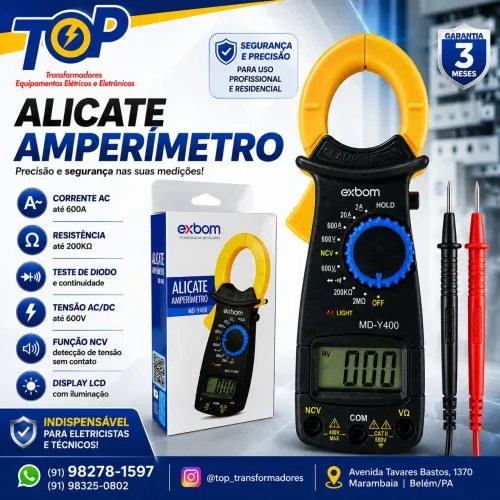 Alicate Amperímetro multiteste