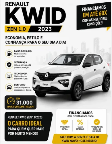 Renault Kwid Zen 1.0 Flex 12V 5P Mec. 2023
