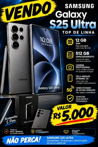 Vendo Samsung s25 ultra top de linha