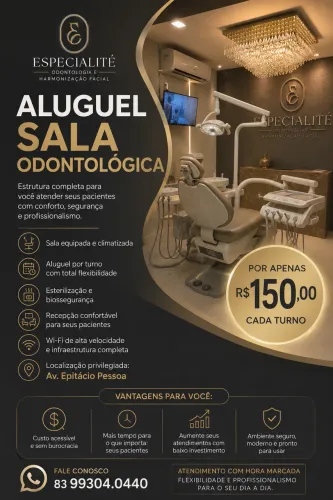 ALUGUEL DE SALA ODONTOLÓGICA PREMIUM JOÃO PESSOA 