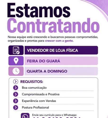 Vaga de emprego Brasília DF