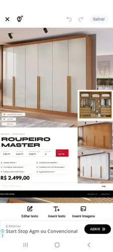 Guarda roupa casal! Master muito espaçoso 