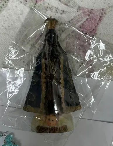 Lote Artigos Religiosos Novos - Imagem N. Sra. Aparecida e Terços Especiais (Peças Únicas)