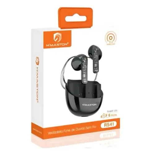Fone De Ouvido S/fio Sport, Bluetooth Hmaston Rs-41 Preto