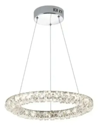 LUMINARIA PENDENTE LED REDONDO 35CM COM LED INTEGRADO 15W EM VIDRO E METAL 